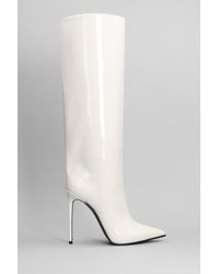 Le Silla - Eva 120 High Heels Boots In Beige Patent Leather - Lyst