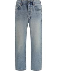 Saint Laurent - Cotton Denim Jeans With Stonewashed Finish - Lyst