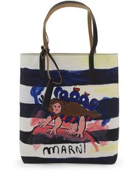 Marni - Printed Cotton Tote Bag - Lyst