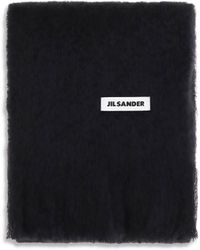 Jil Sander - Wool Scarf With Logo - Lyst