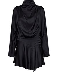 Isabel Marant - Satin Neline Draped Mini Dress - Lyst