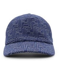 Fendi - Ff Jacquard Denim Baseball Hat - Lyst