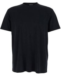 Tom Ford - Crewneck T-Shirt With Logo Embroidery On The Front - Lyst