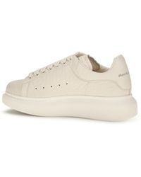 McQueen - Oversized Pebbled Leather Sneakers - Lyst