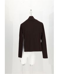 Celine - Turtleneck Wool Top Dark Chocolate-Deep Chocolate/Deep Outer: Tops - Lyst