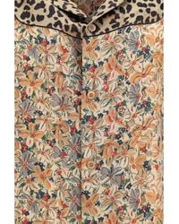 Valentino - Short-Sleeve Floral And Leopard Print Shirt Silk - Lyst