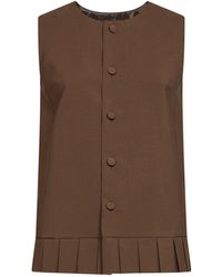 MM6 by Maison Margiela - Camel Virgin Wool Blend Vest - Lyst