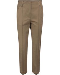 Brunello Cucinelli - Stretch Cotton Cover-Up Wide Corset Trousers With Necklace - Lyst