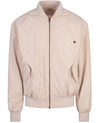 A PAPER KID - Sand Technical Fabric Bomber Jacket With Logo - Lyst