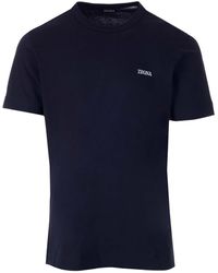 ZEGNA - T-Shirt With Mini Logo - Lyst
