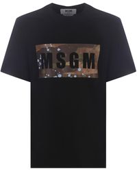 MSGM - T-Shirt "Camo" - Lyst