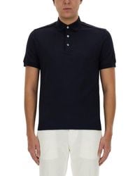 Zegna - Cotton And Silk Polo Shirt - Lyst