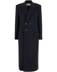 Saint Laurent - Long Coat - Lyst