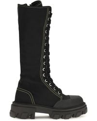 Ganni - Trail Boots Tall Upper: Cotton; Sole: Rubber Flat Shoes - Lyst
