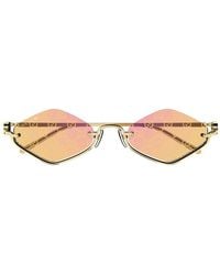 Gucci - Sunglasses Geometric Semi Rim, Frame And Rose Mirror To Dark With Gg Pattern Lens Gg1604S004 - Lyst