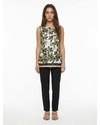 Dolce & Gabbana - Bicolor Silk Sleeveles T-Shirt - Lyst