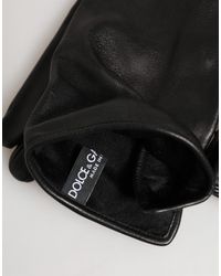 Dolce & Gabbana - Leather Embellished Long Mitten Gloves Lamb - Lyst