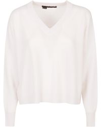 360cashmere - Camille High Low Boxy V Neck Sweater - Lyst