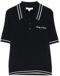 Sporty & Rich - Cable-Knit Logo-Embroidered Polo Shirt - Lyst