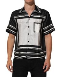 Dolce & Gabbana - Stripedot Print Casual Polo Shirt And Silk - Lyst