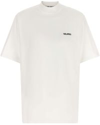 The Attico - Mock-Neck Logo T-Shirt - Lyst