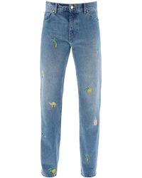 Casablancabrand - Embroidered Straight Jeans - Lyst