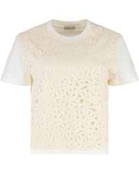 Moncler - Cotton Crew-Neck T-Shirt T-Shirts & Jerseys - Lyst