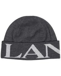 Lanvin - Wool Logo Hat - Lyst