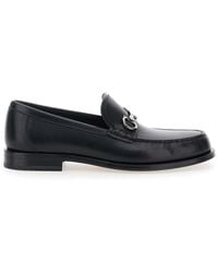 Ferragamo - Loafers With Gancini Metal Detail On The Front - Lyst