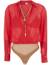 Elisabetta Franchi - Georgette Top Viscose Tops - Lyst
