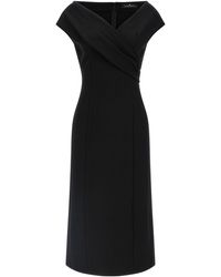 Ermanno Scervino - Midi Dress With Crossover Front - Lyst