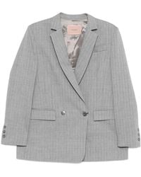 Twinset - Double-Breasted Pinstripe Blazer - Lyst
