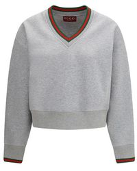 Gucci - Gray Cotton Sweatshirt - Lyst