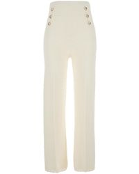 Twinset - Pants With Crochet Work And Elasticated Waist - Lyst