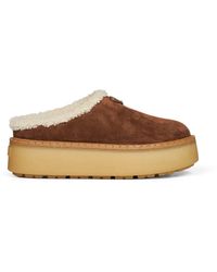 Prada - Calzature Cocoa Suede Slippers - Lyst