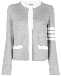 Thom Browne - Thom E 4- Bar Wool Cardigan - Lyst