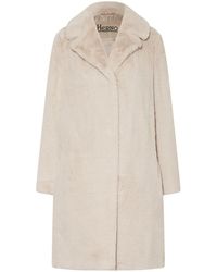 Herno - Faux Fur Coat,Cream Clothing - Lyst