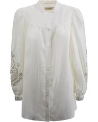 Weekend by Maxmara - Linen Canvas Shirt With Embroidery - Lyst
