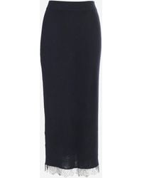 arch4 - Cashmere Skirt With Lace Detail - Lyst