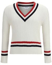 Thom Browne - White Cotton Sweatshirt - Lyst