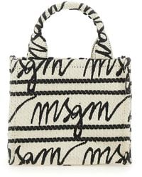 MSGM - Logo-jacquard Open Top Tote Bag - Lyst