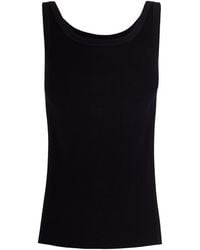 Elisabetta Franchi - Sleeveless Knit Top With Glossy Viscose Bands - Lyst