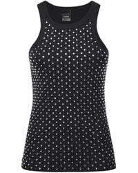 Pinko - Vest Top With Rhinestones And Studs - Lyst