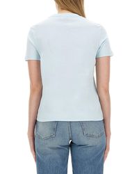 Lanvin - Logo T-Shirt Cotton Elastane T-Shirts - Lyst