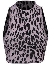 Ssheena - Leopard Knit Crop Top - Lyst