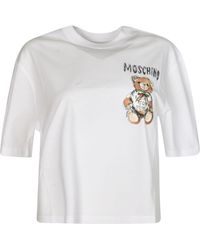 Moschino - Bear Logo Cropped T-Shirt - Lyst