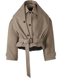 Balenciaga - Cotton Twill Reverse Hooded Trench Coat - Lyst