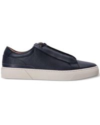 BOSS - Grained Leather Sneakers With Logo Tag On Laces - Lyst
