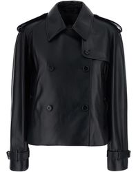 Burberry - Jacket Mayfair Leather Lamb Coat - Lyst