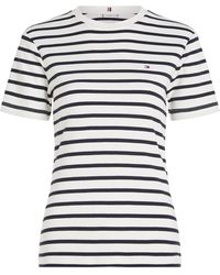 Tommy Hilfiger - Striped T-Shirt With Mini Logo - Lyst